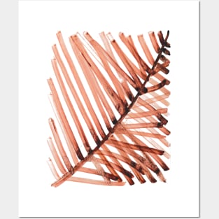 watercolor lines palm leaf 2 Posters and Art